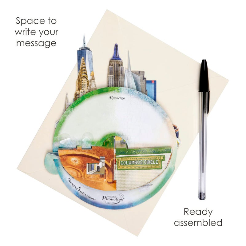 SANTORO Pirouette, 3D Pop Up Greeting Card, Birthday Card - New York City - For Him, For Her, Birthday, Thank You, Travel - Image 4